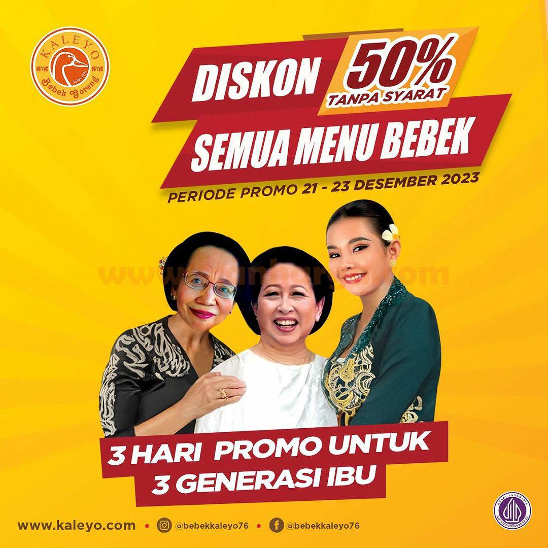 BEBEK KALEYO PROMO SPESIAL HARI IBU DISKON 50% SEMUA MENU